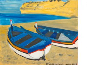 Настя Саламатина, "Лодки", 2010, холст, масло Лодки